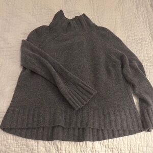 360 Cashmere Light Charcoal Turtleneck Sweater